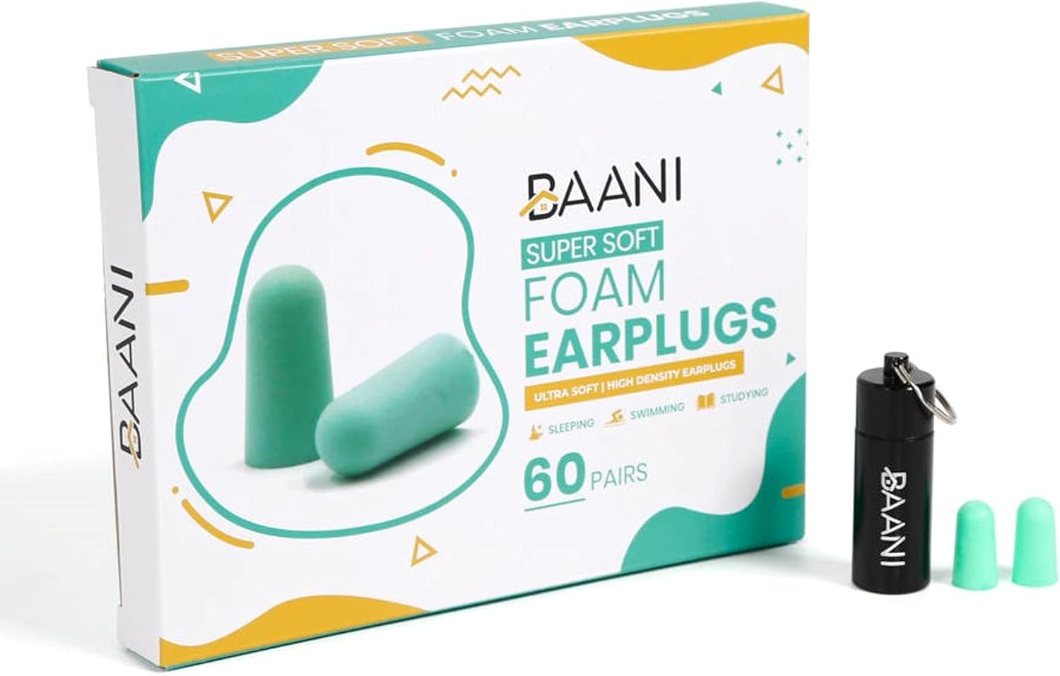 BAANI Soft Foam Ear Plugs For Sleep Noise Cancelling Ear Plugs High