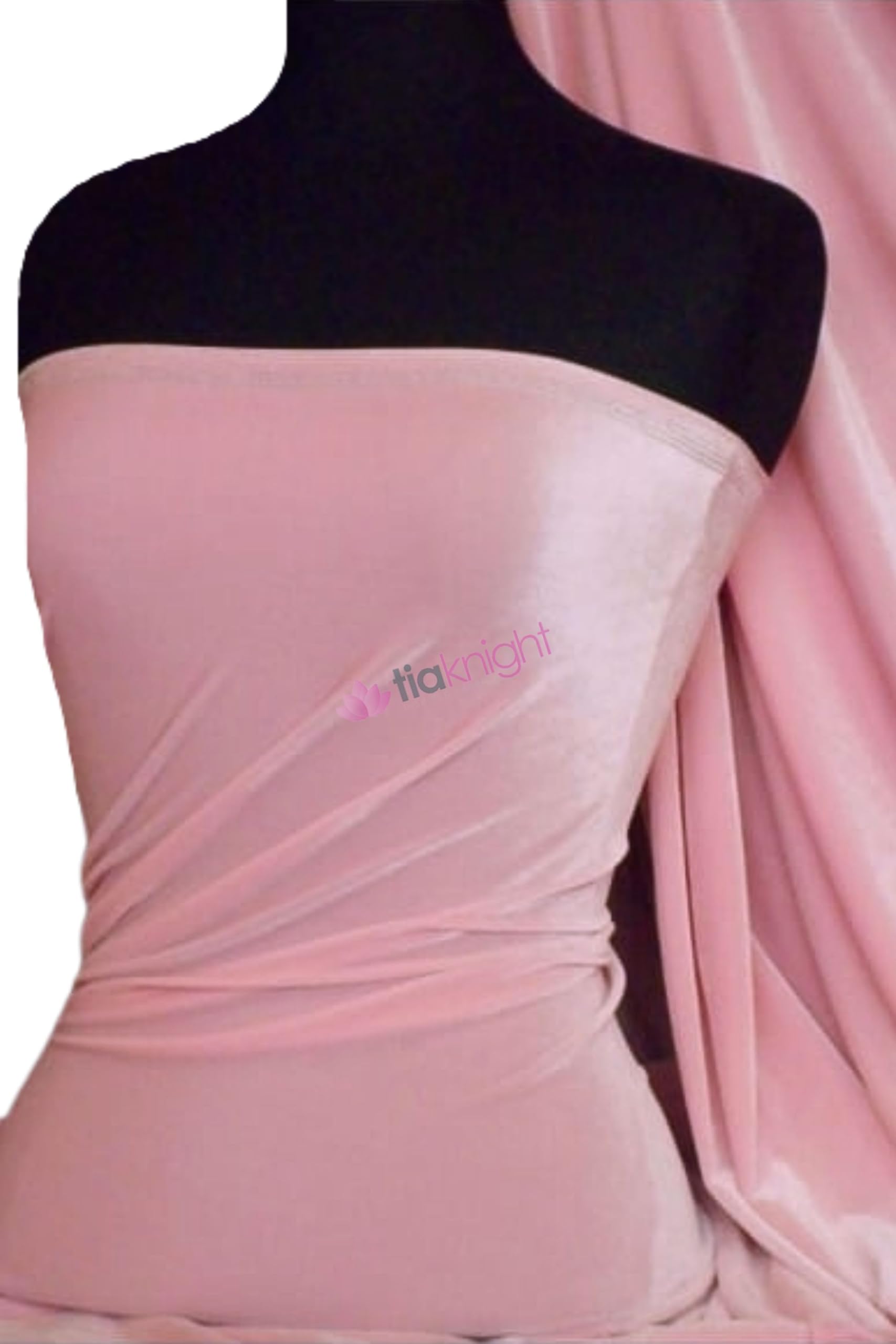 Velvet/Velour 4 Way Stretch Spandex Material | Soft Furnishing, Craft Velour & Dressmaking Fabric | Same Day Dispatch | Sold by The Metre | by Tia Knight Q559 (Baby Pink) โ image 1
