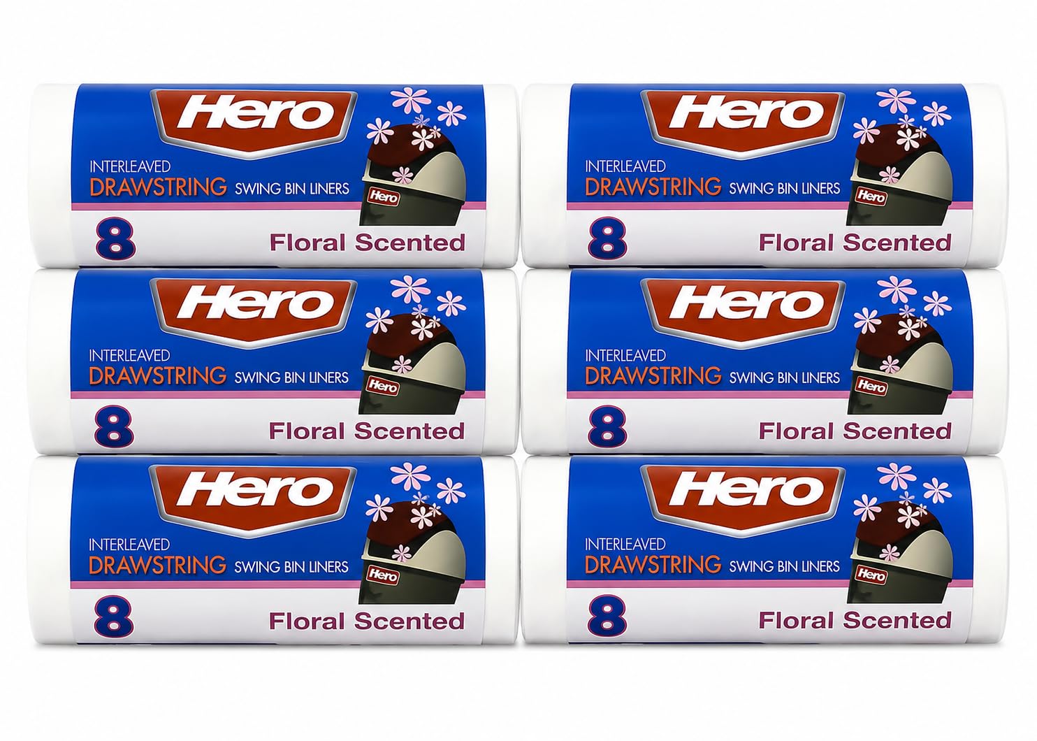 Hero Swing Scented Drawstring White Bin Liners Bags 60 Litre Pack Of 40 from B&Q