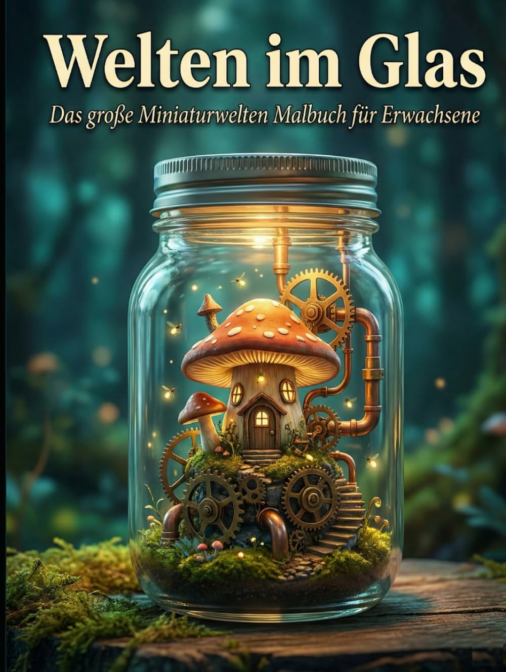 Welten im Glas: Das große Miniaturwelten Malbuch für Erwachsene: 50 Einzigartige Miniaturwelten: Magische Pilzhäuser, Steampunk & Natur | Malbuch zur Entspannung & Achtsamkeit