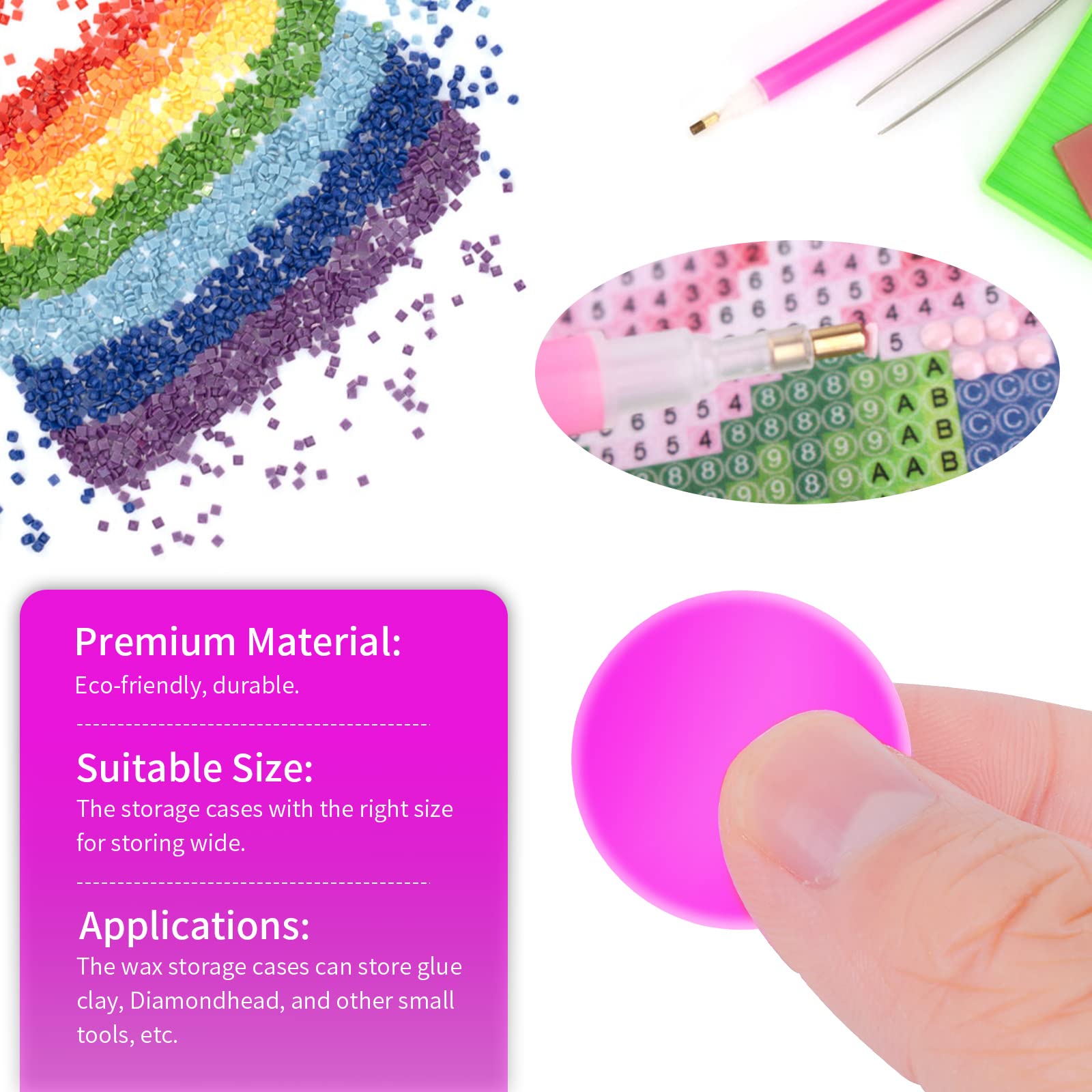 Kit 24 Cires Pour Peinture Diamant 5D Cobee - 2,5x2,5cm - 4 Couleurs Avec Boîtes De Rangement - Accessoire Broderie Diamant