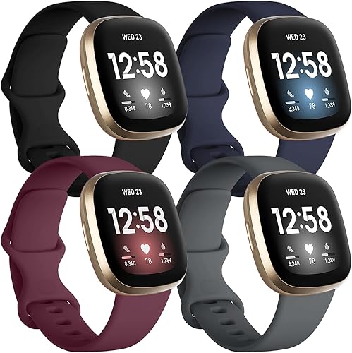 Getino Compatible con Fitbit Sense 2Sense BandsVersa 4Versa 3 bandas para mujeres y hombres, accesorios deportivos de silicona, correa para reloj