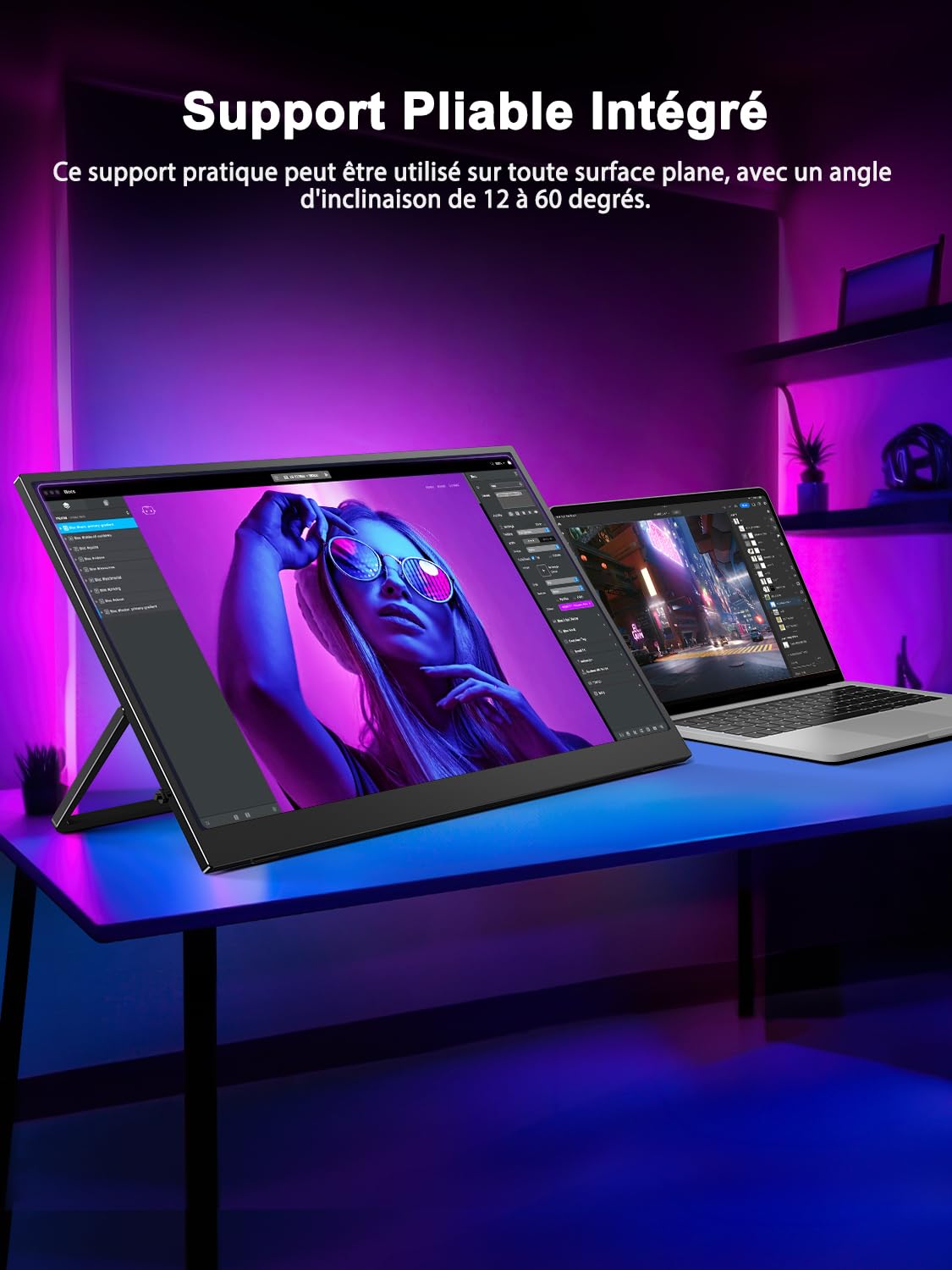 UPERFECT 17,3 Pouces 4K QLED Écran Portable 1500:1 500 Nits 100% DCI-P3