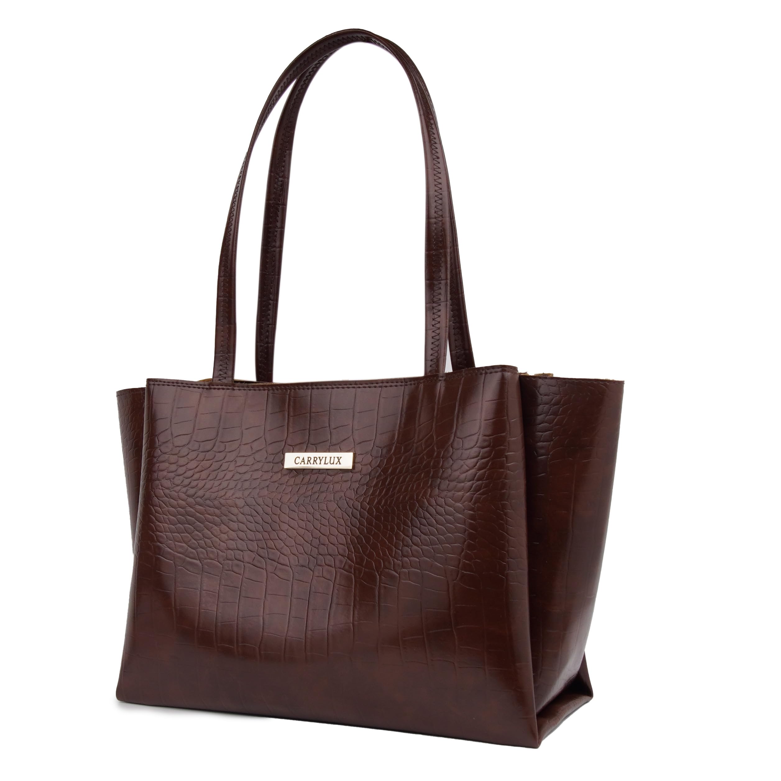 CarryluxLarge Capacity Croco Pattern Tote Bags For Womens Big Purses And Handbags Ladies Big Shoulder Bag