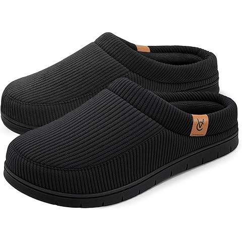 VeraCosy Men's Moccasin Slippers Comfy Soft Durable Slip-on Indoor Memory Foam House Shoes