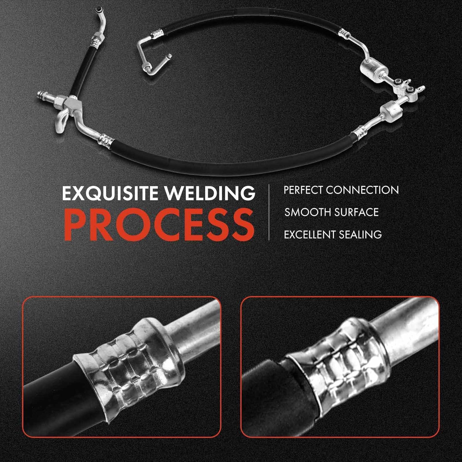 A-Premium A/C Suction Hose & Discharge Line Hose Assembly Compatible with Chevrolet & GMC Models - C2500 Suburban, K2500 Suburban, 1996 1997 1998 1999, 7.4L, Petrol, w/Rear Temperature Controls