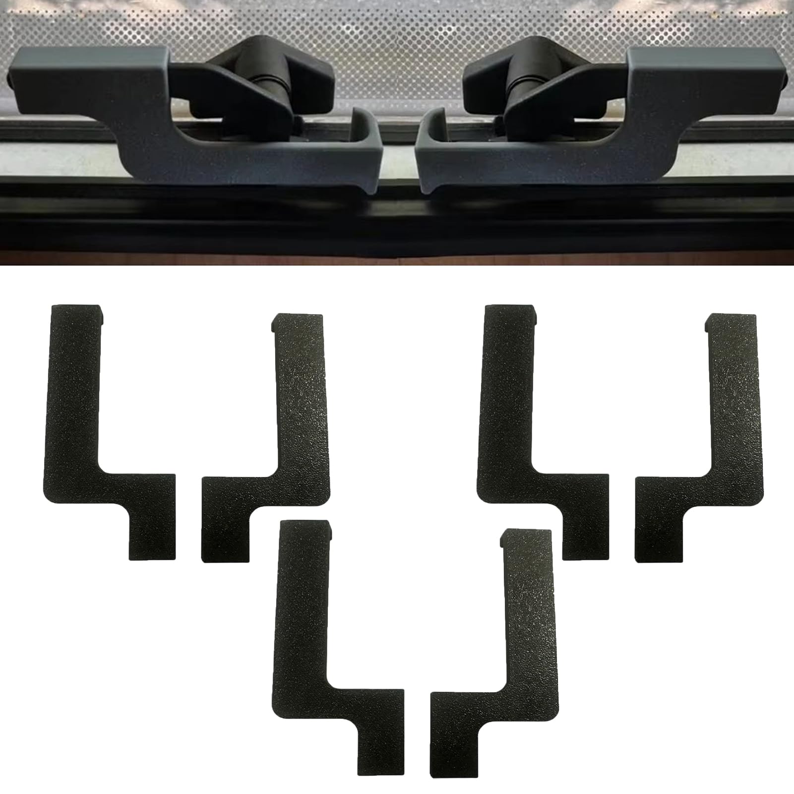 6 Pieces Caravan Window Latch, Window Lock No Drilling, Motorhome Latch Safety Replacement Locks, Anti-Theft RV Accessories, for Motorhome Travel Trailer Inside Road Trip Outdoor Camping Protection