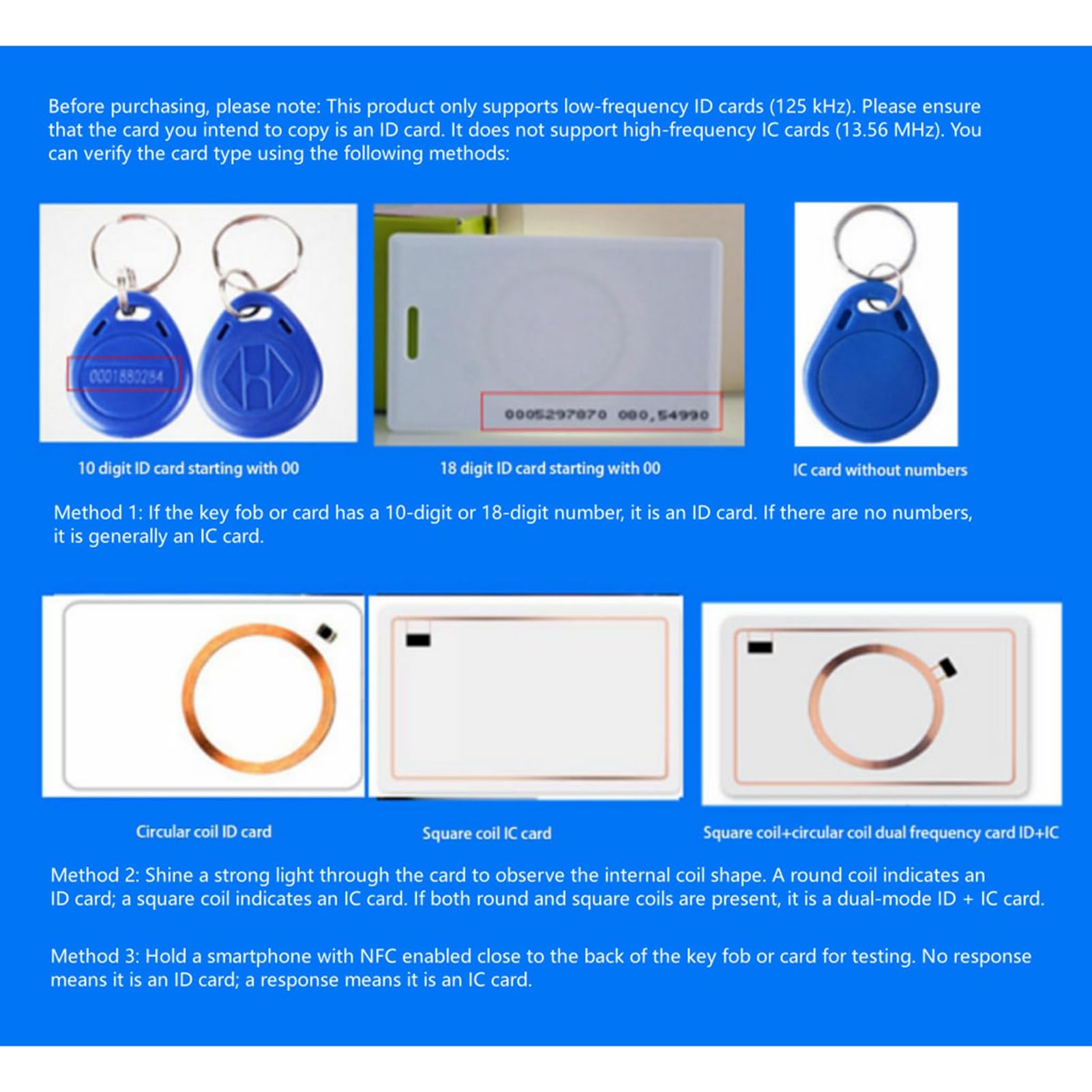 Tragbarer/tragbarer RFID Kartenleser/Schreiber Annäherungskarte Duplizierer Programm für RFID ID Karte mit 5 Tags Frequenz 125K