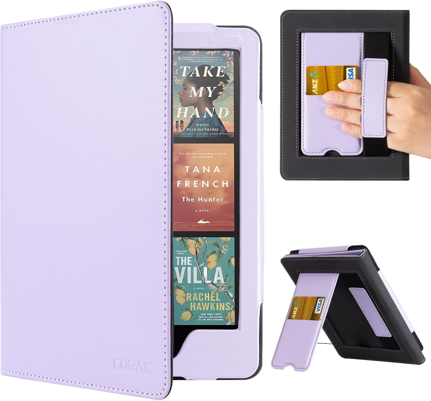 CoBak Case with Stand for Kindle Paperwhite 12th Gen 2024 Released (7") & Kindle Colorsoft Signature Edition - Durable PU Leather Cover with Auto Sleep Wake, Card Slot, Hand Strap Feature