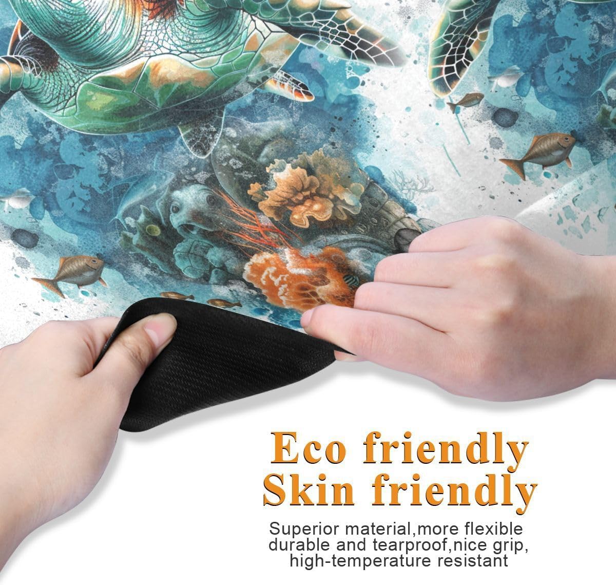 ALAZA Sea Turtle Fish Ocean Yoga Mat Non Slip Fitness Exercise Mat, Workout Mat for Yoga, Pilates and Floor Exercises
