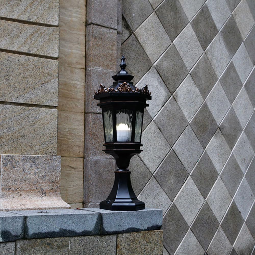 Lampes De Poteau D'extérieur Câblées, Étanches, Style Européen, Pour Clôture, Porche Ou Colonne, Avec Boîtier En Aluminium Et Verre, Conçues Pour Les Endroits Humides.