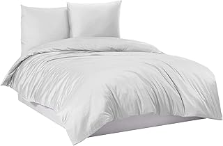 Biancheria da letto, copripiumino 100% cotone, 135 x 200 cm, 155 x 220 cm, 200 x 200 cm, colore della biancheria da letto: bianco, dimensioni: 155 x 220 cm