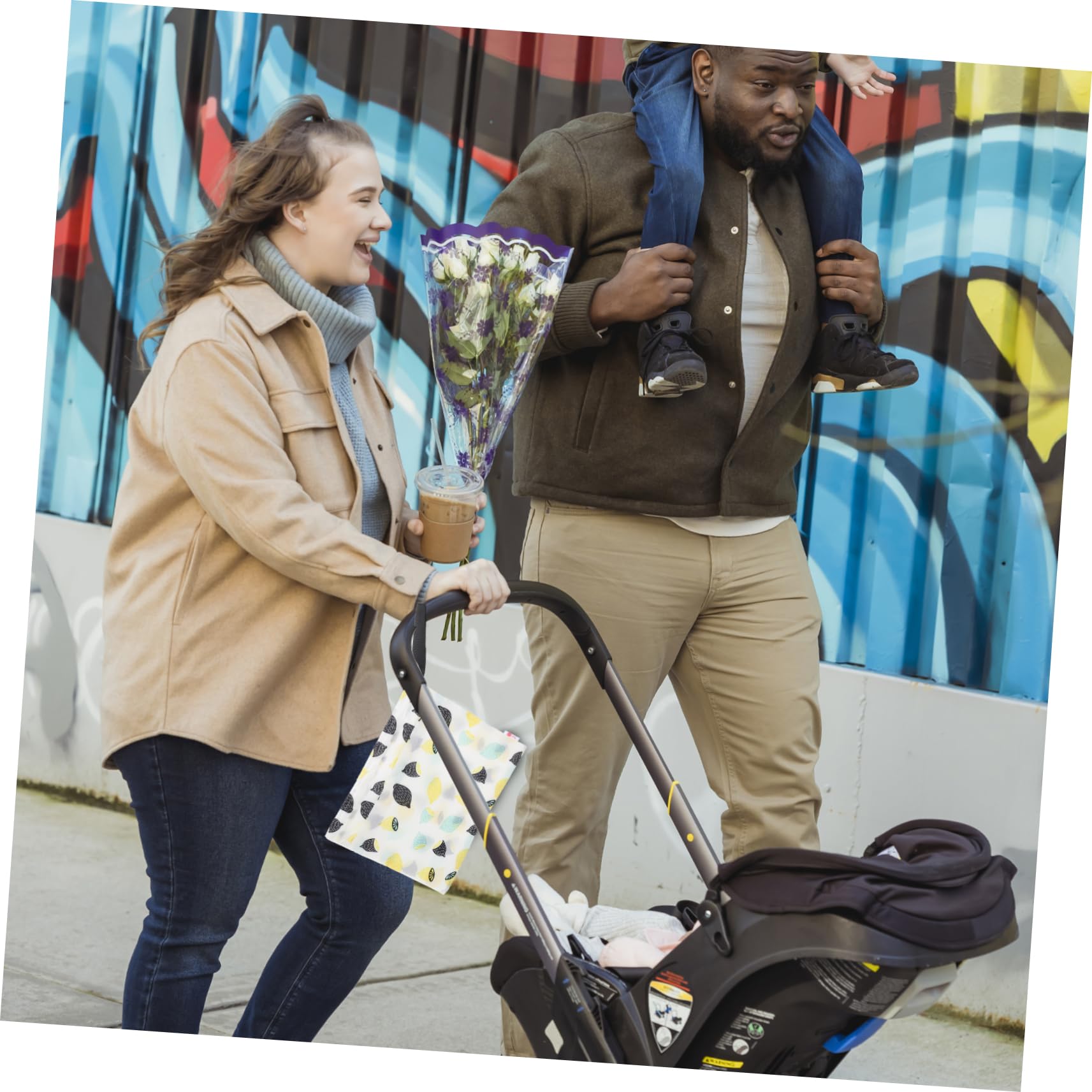 SUPVOX Portable Nappy Bag Set 2pcs Waterproof Diaper Containers Zipper for Shopping Travel Walking Camping and Daily Use