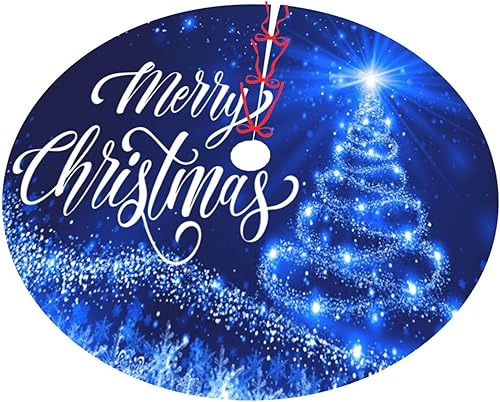 Miniatura 7 de Falda para árbol de Navidad, árbol de nieve azul de 48 pulgadas para Navidad, Año Nuevo, Pesadilla antes de Navidad, decoraciones de vestíbulo para