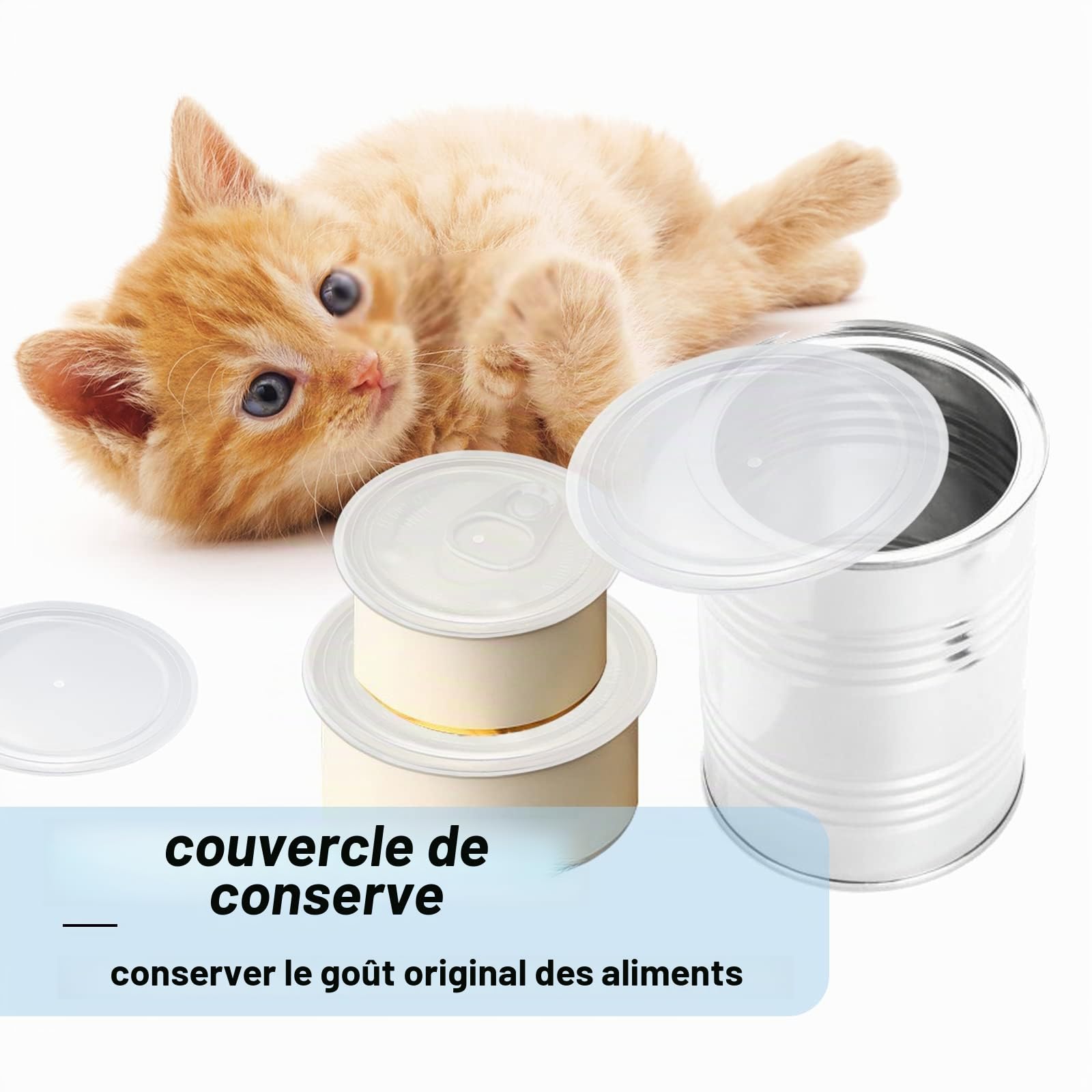 Lot de 6 couvercles de boîte de conserve de 101 mm et 4 couvercles de 75 mm pour boîtes de conserve 800 g/400 g/200 g pour éliminer les odeurs de conserve