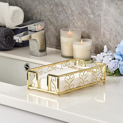 Vista 43 de Bandeja de acrílico para toallas de invitados para baño, soporte vertical para toallas de mano desechables, organizador de servilletas impermeable A