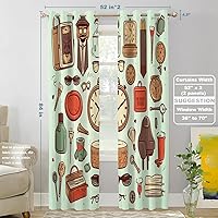 Vista 64 de Shrahala Ethnic Geometric Tribal Kitchen Valances Half Window Curtain, Native American Navajo Tribal Design Print Kitchen Valance for Window Ink