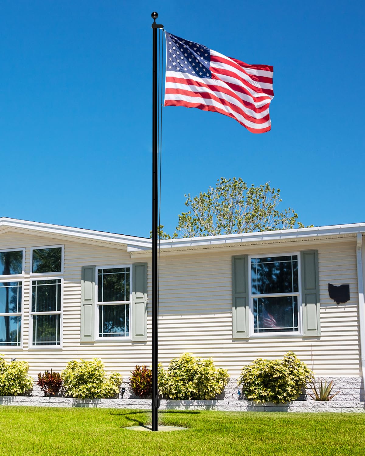 Asta Bandiera In Acciaio Inox 180 Cm - Regolabile Con Staffa | Per Giardino, Casa O Uso Commerciale - Foto 2