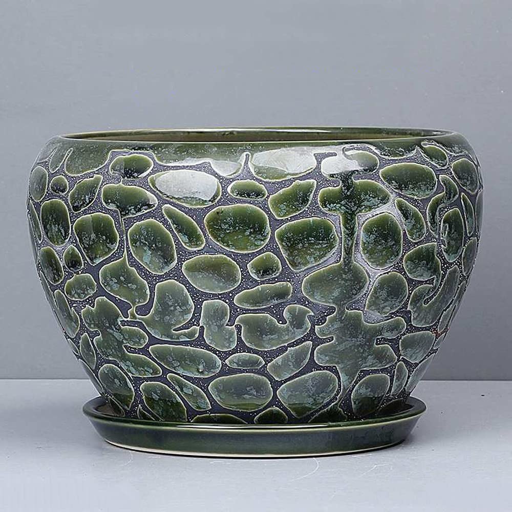 MNUvxzaewf Simple Home Ceramic Flower Pot Indoor Seeder Plant(21.5cm)
