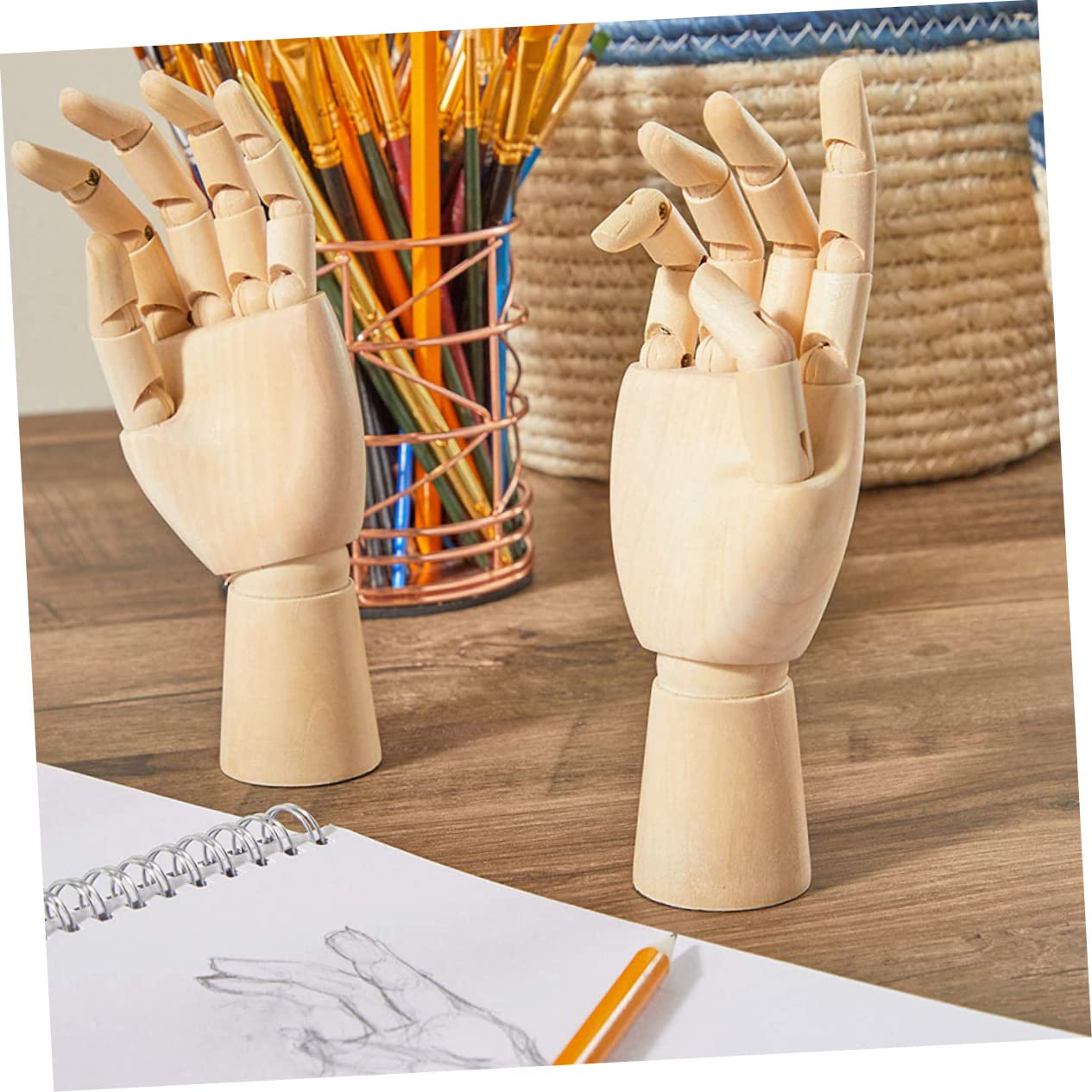 NUOBESTY 3 Series De Mano De Madera Articulados Izquierda Y Derecha Muñecos Para Dibujo Y Decoración De Escritorio Para Artistas Y Al Cómic 2 Piezas X 3