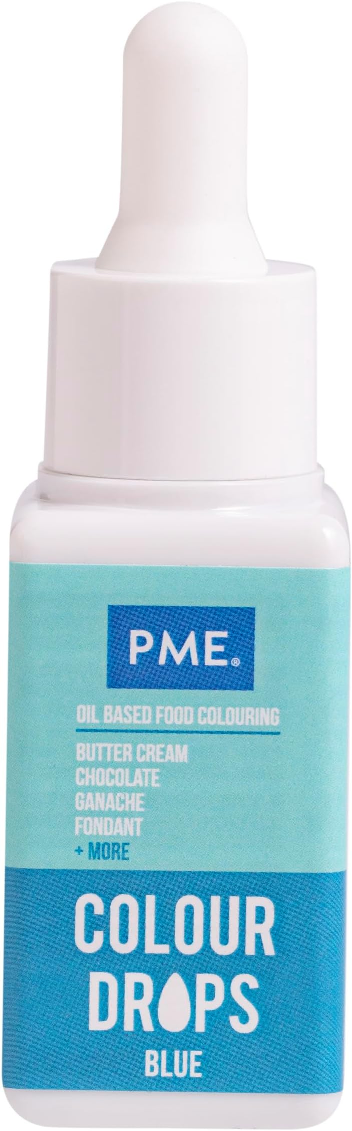 PME Cake Oil Based Food Colour with Precision Dropper | Blue (20ml) | High Pigment Oil-Blend Food Colouring for Buttercream Chocolate Ganache Fondant & Cake Batter