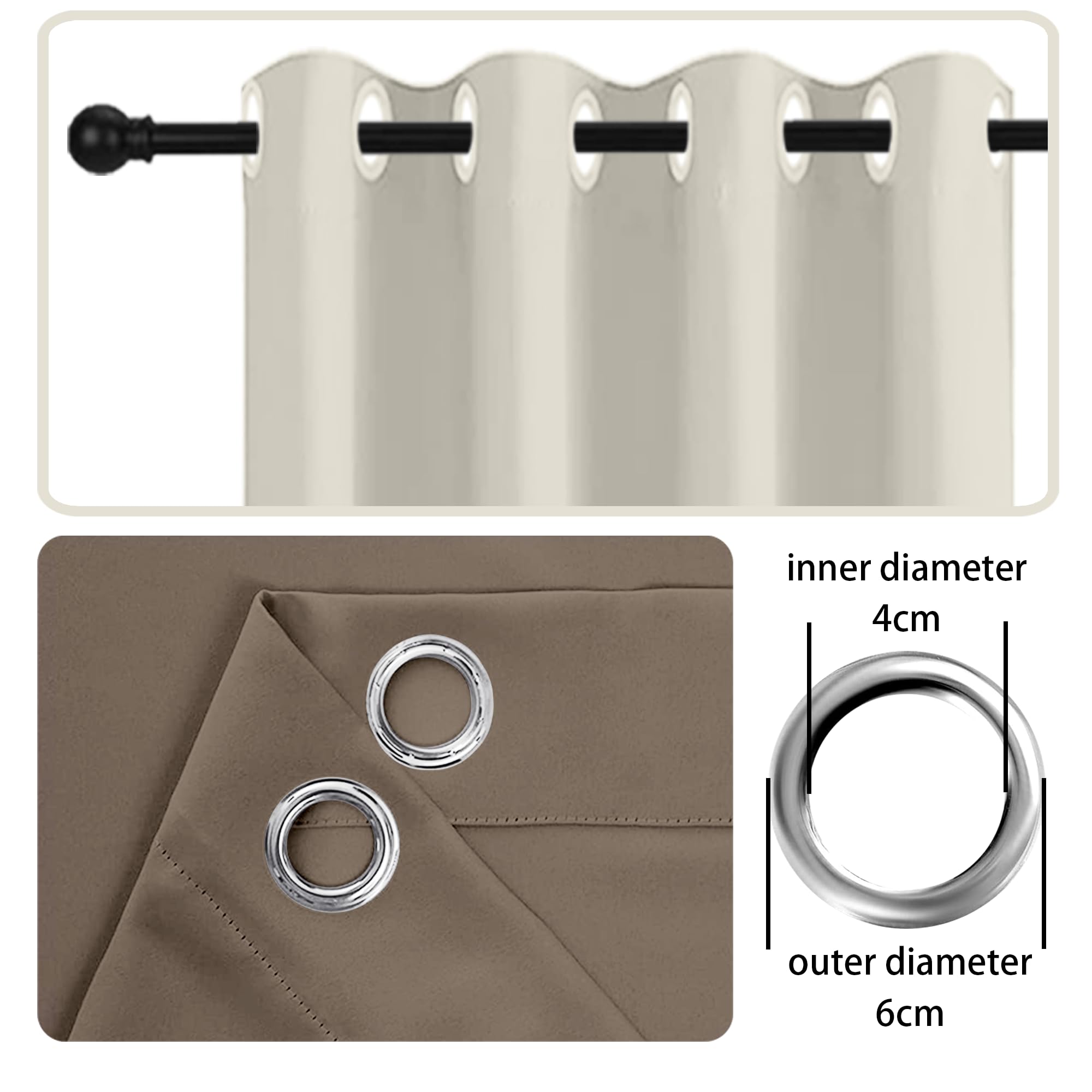 Tenda Oscurante Termica 340x330 Cm - 100% Poliestere, Nero, 1 Pezzo