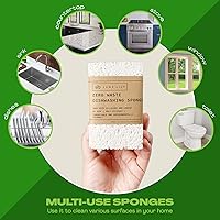 Vista 6 de Esponja natural para platos de cocina vegana a base de plantas para lavar platos, limpieza del hogar, cada paquete contiene 2 esponjas (paquete de 4)