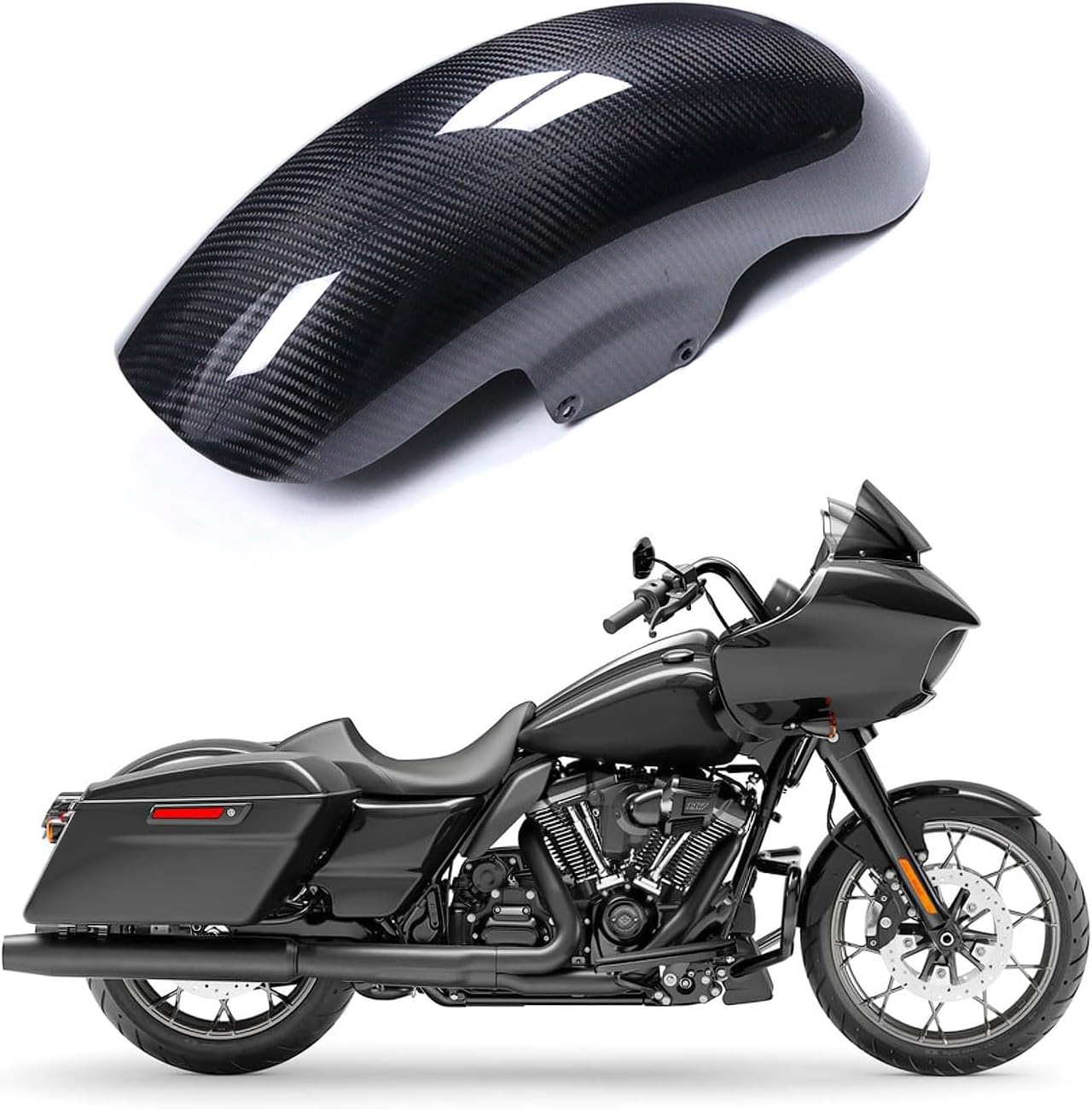 Motorcycle Front Fender 18" 19" 21"Wheels Wrap Front Short Hugger Mudguard Hugger for Harley Touring Road King Road Glide Electra Glide Street Glide 2014-2025 CVO FLHX FLHXS FLTRX(2014-2023)
