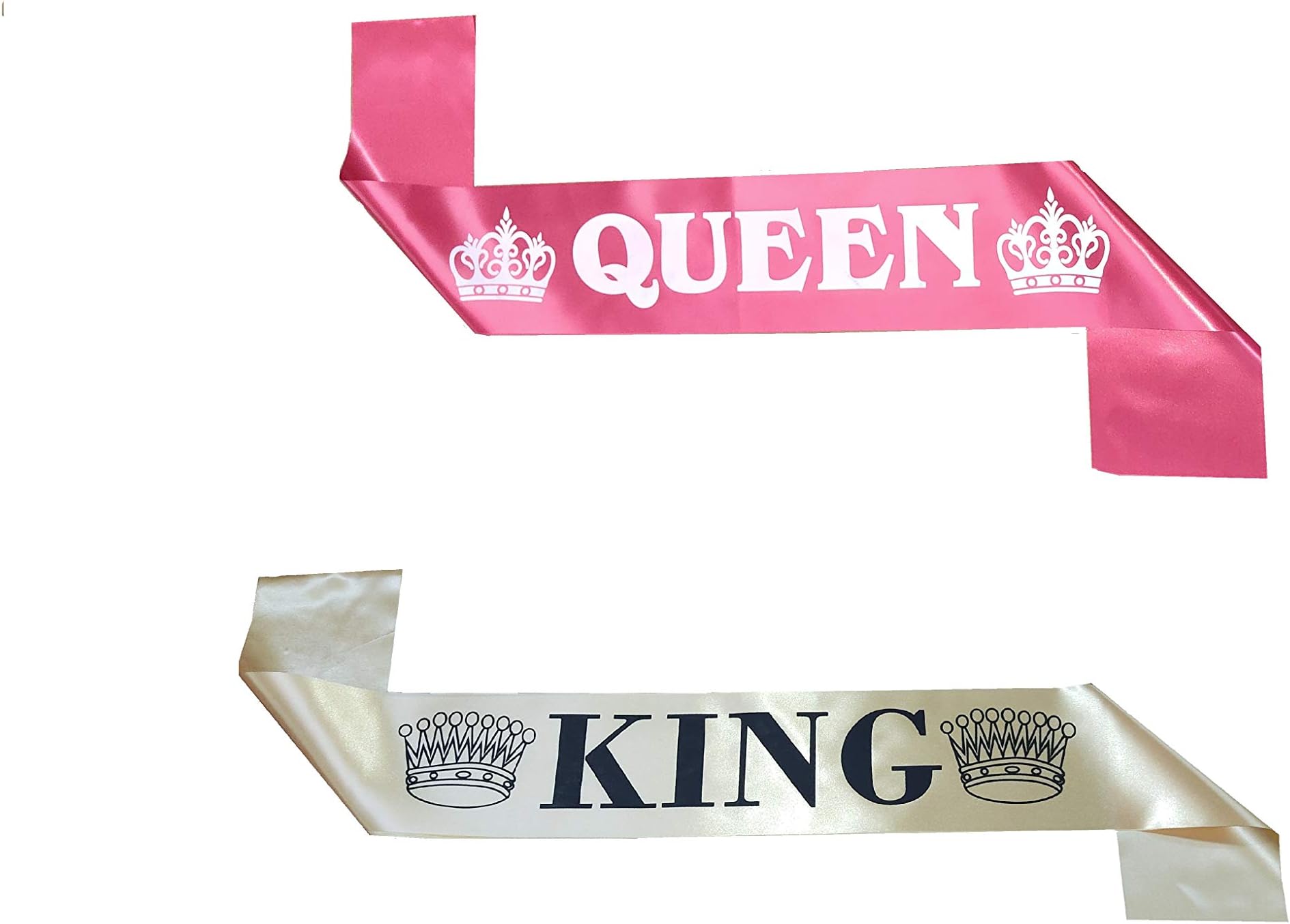 Multi Color Satin 'Queen' SASH OR 'King' SASH, School, Collage and Office Traditions, Anniversary, Bachelor Party Decorations Items (63INCH)