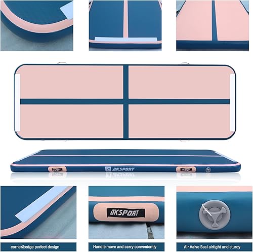 Miniatura 4 de AKSPORT - Colchoneta inflable para gimnasia, con bomba de aire, para el hogar, acrobacias, gimnasio, entrenamiento, animación, parkour, playa,