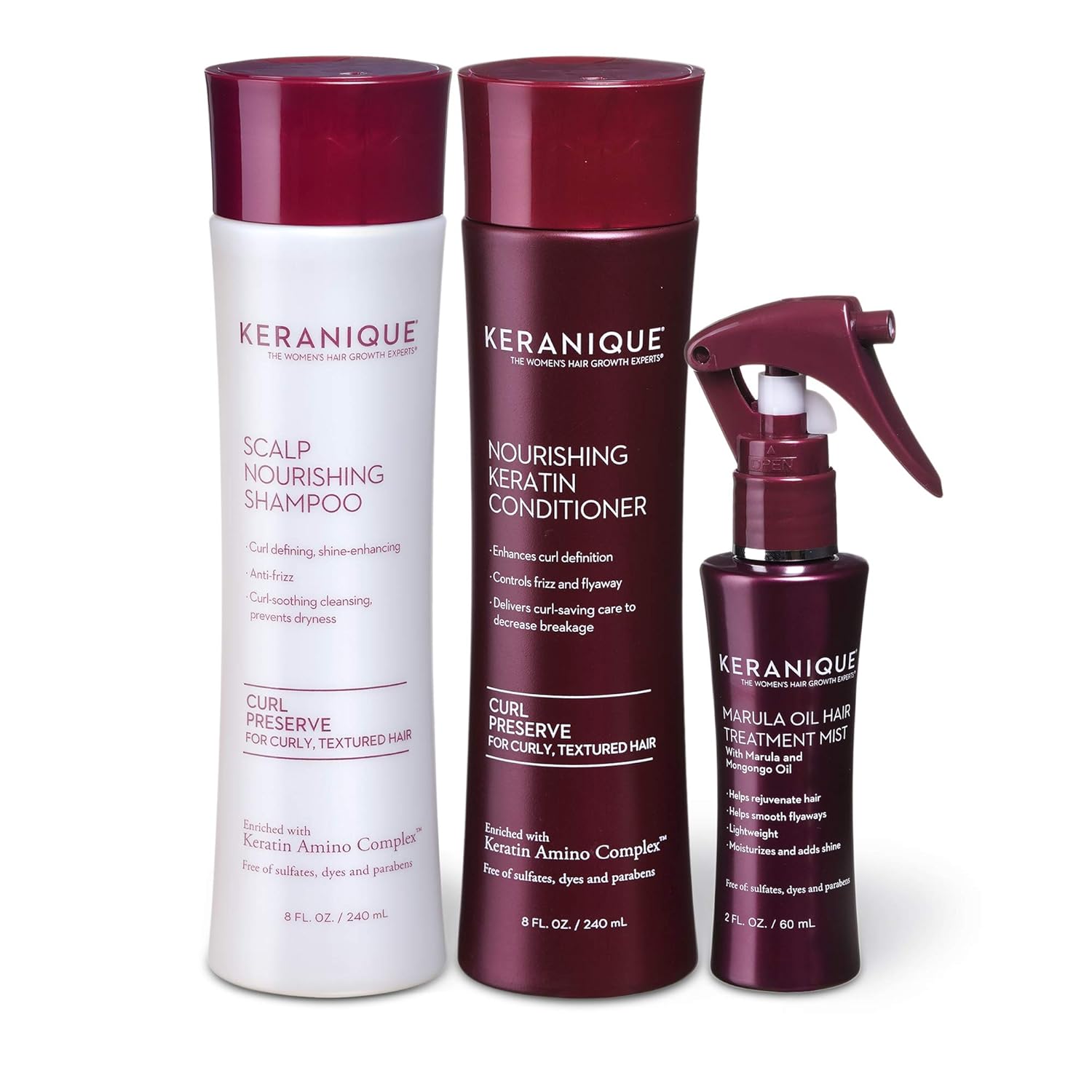 Buy Keranique Moisturizing System with Marula Oil for Curly Thinning