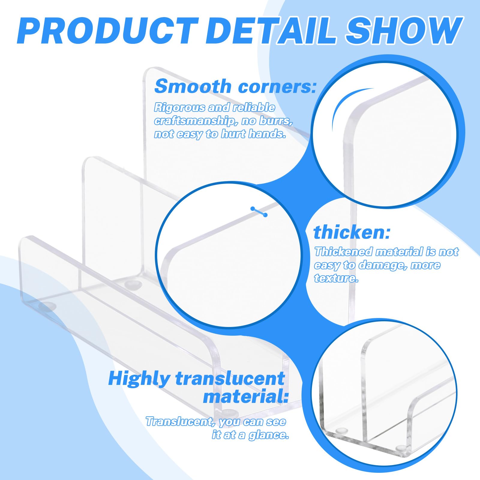 Thatyro 2 Compartments Acrylic Mail Holder, Vertical Letter Holder for Desk, Office Home File Envelope Mail Organizer Sorter for Desktop Bill Document Notebook (1) - Image 3