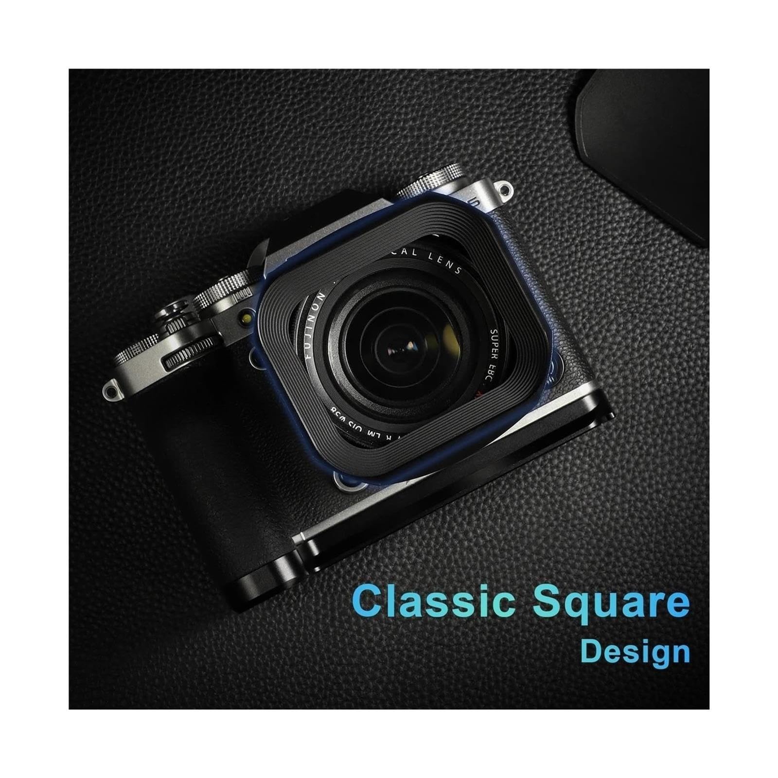 Pare-Soleil carré en métal, Compatible avec Fujifilm, Objectif XF 18-55mm F2.8-4.0 R LM OIS et XF 14mm F2.8 R avec Capuchon de Capot