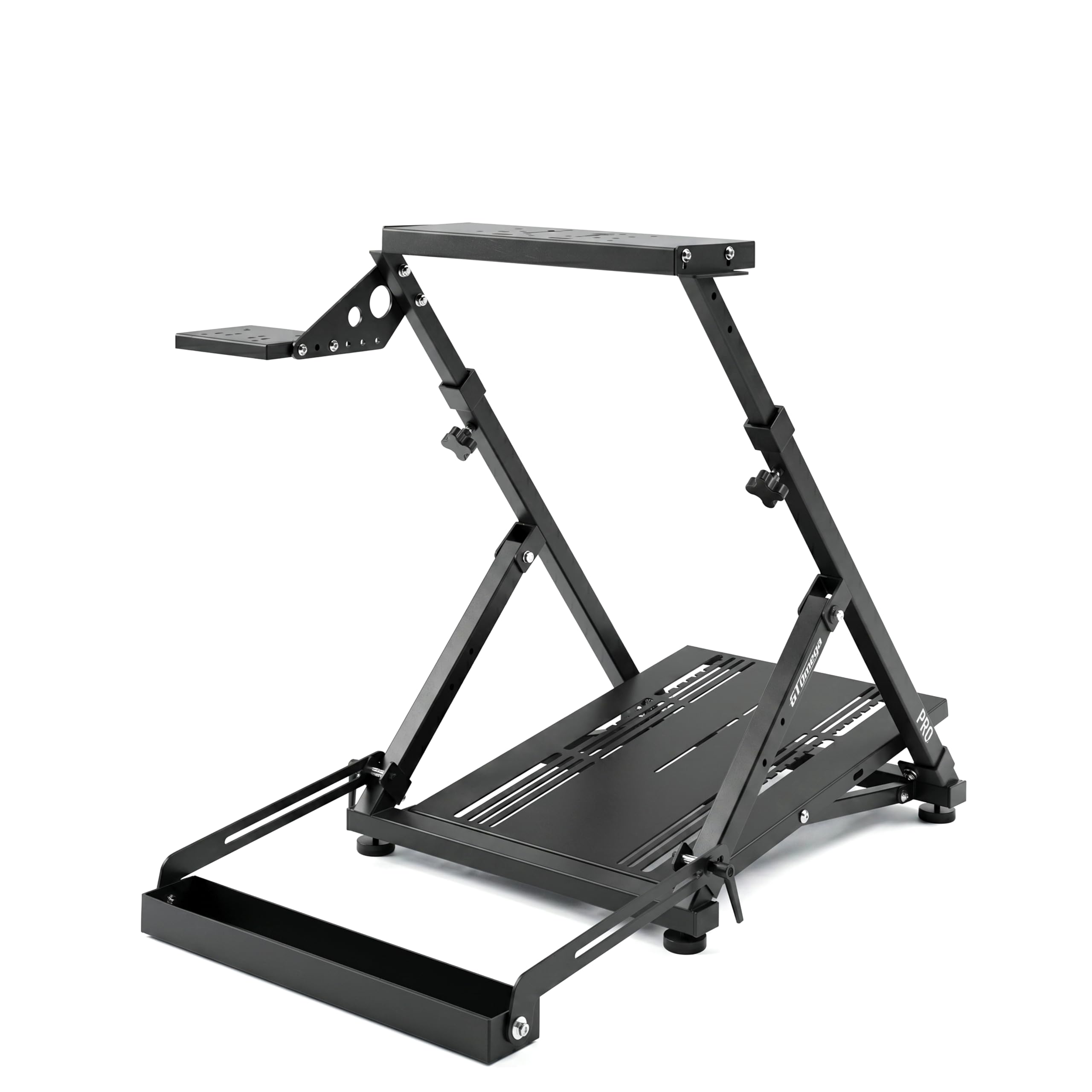 GT Omega PRO Wheel Stand – Robuster Y-Rahmen mit verstärktem Pedalplatte, inkl. Schalthebel-Halterung & Chair Link, leicht faltbar und platzsparend