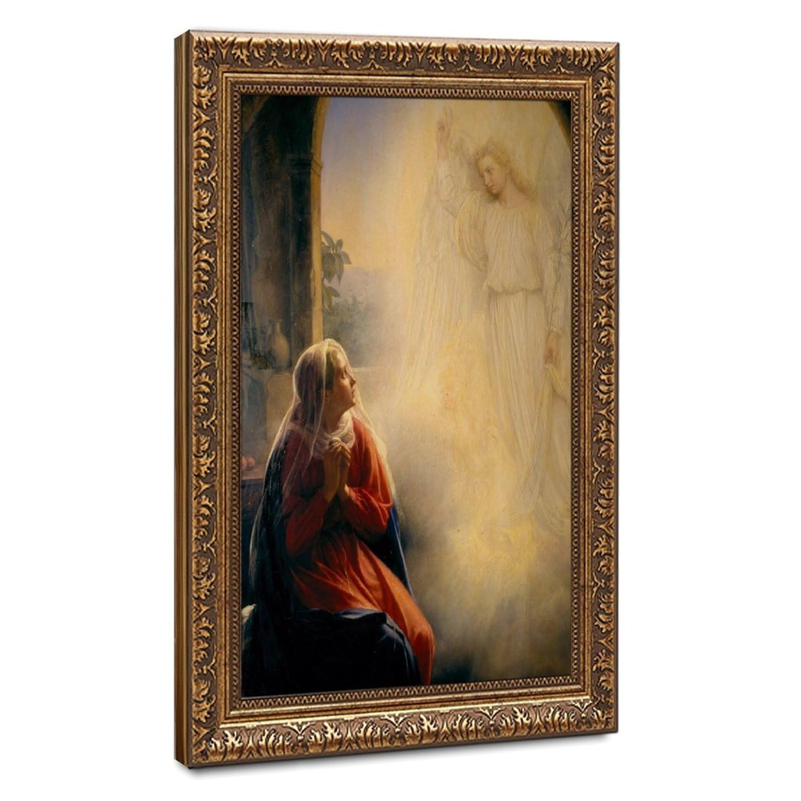 WCYB Carl Heinrich Bloch - The Annunciation Posters Prints Canvas Deco Paintings Wall Art Hangable Frame 24" L X 36" W