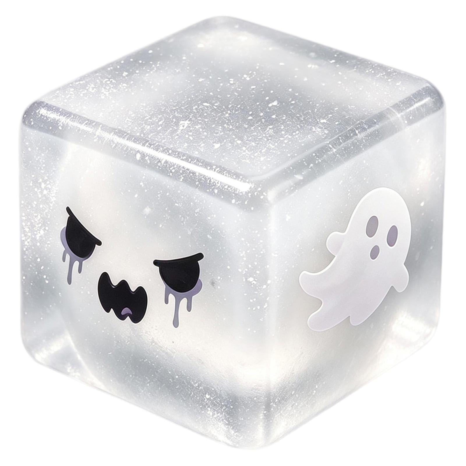 Halloween Ghost Cube Squishy Stress Ball (Silver)