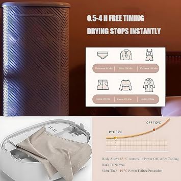 Portable Clothes Dryer, 1000W Automatic Ironing and Folding Machine with Remote Control, 360° Hot Air Circulation, Touch Screen Display, Smart Timing for Efficient Drying