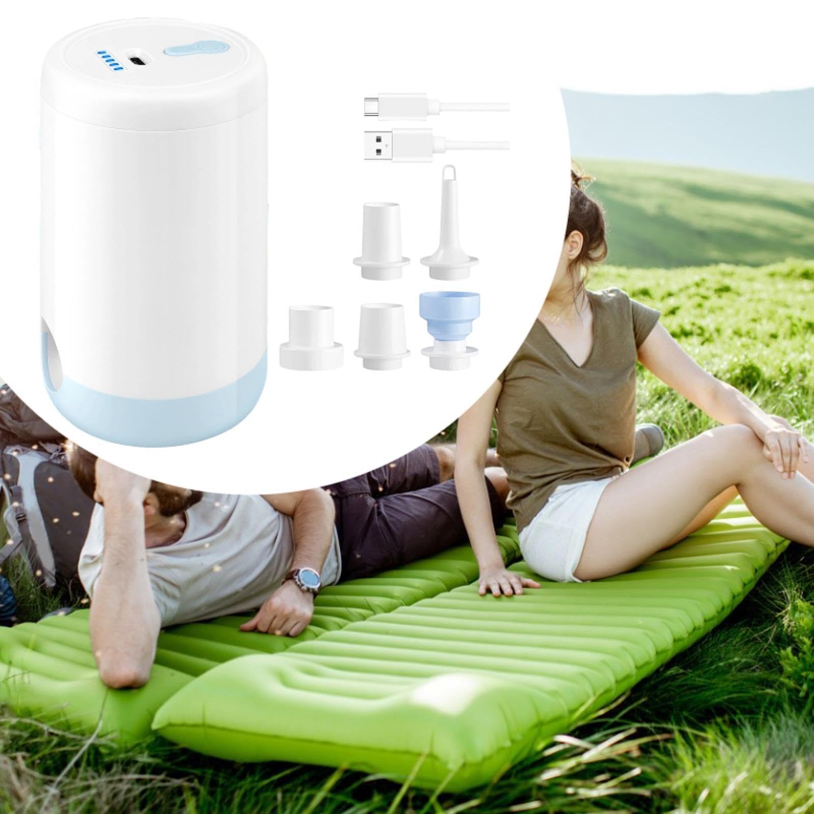 Sharplace Bomba de Aire Eléctrica, Inflador Y Desinflador, Multifuncional, para Uso Doméstico Y Exterior.