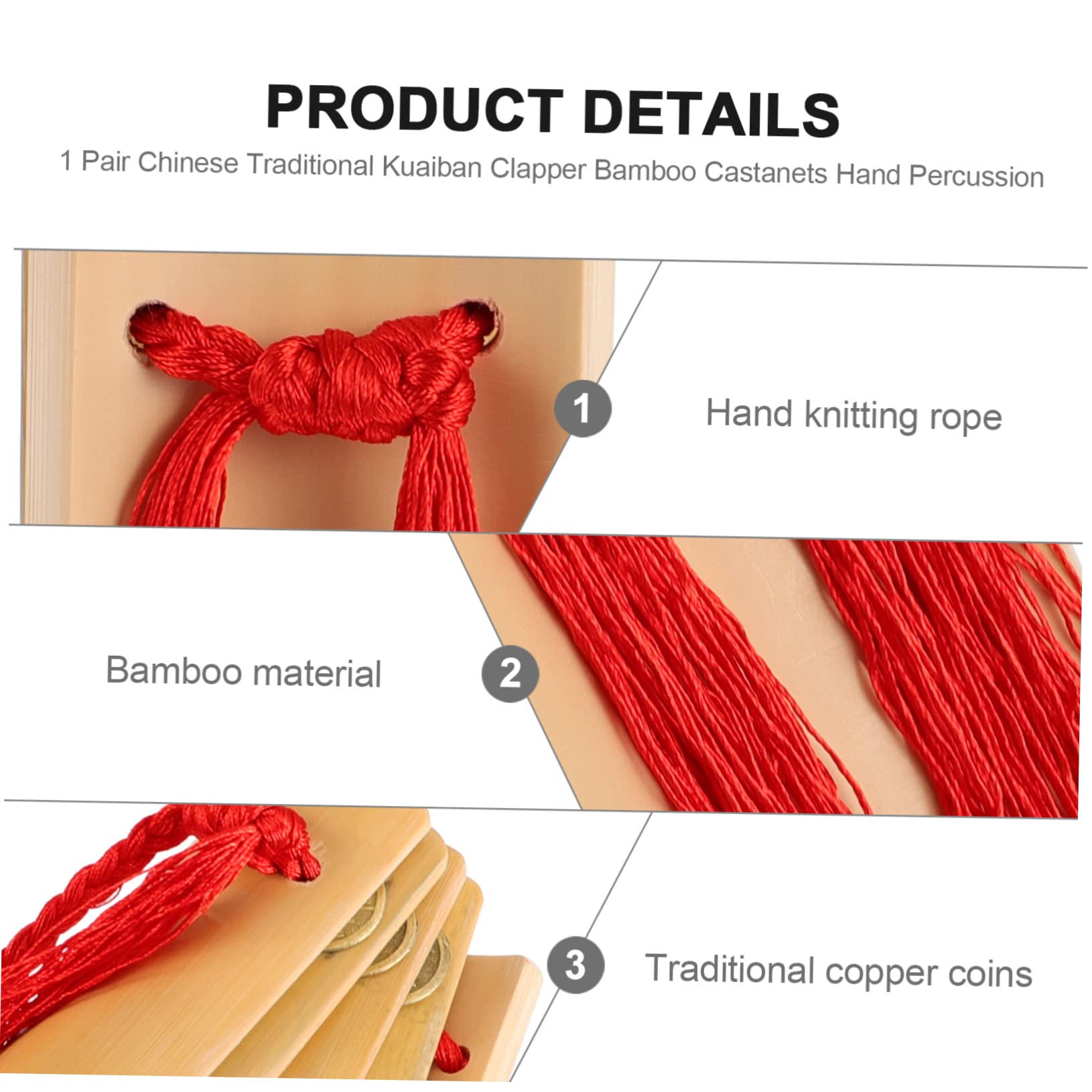 ERINGOGO 1 Pair Musical Instrument Hand Percussion Instruments Classroom Instruments Percussion Clap Instrument Percussion Instruments Adults Castanets