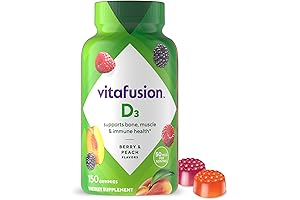 Vitamin D3 Gummy Vitamins: Peach, Blackberry and Strawberry Flavored, Healthy Immune and...
