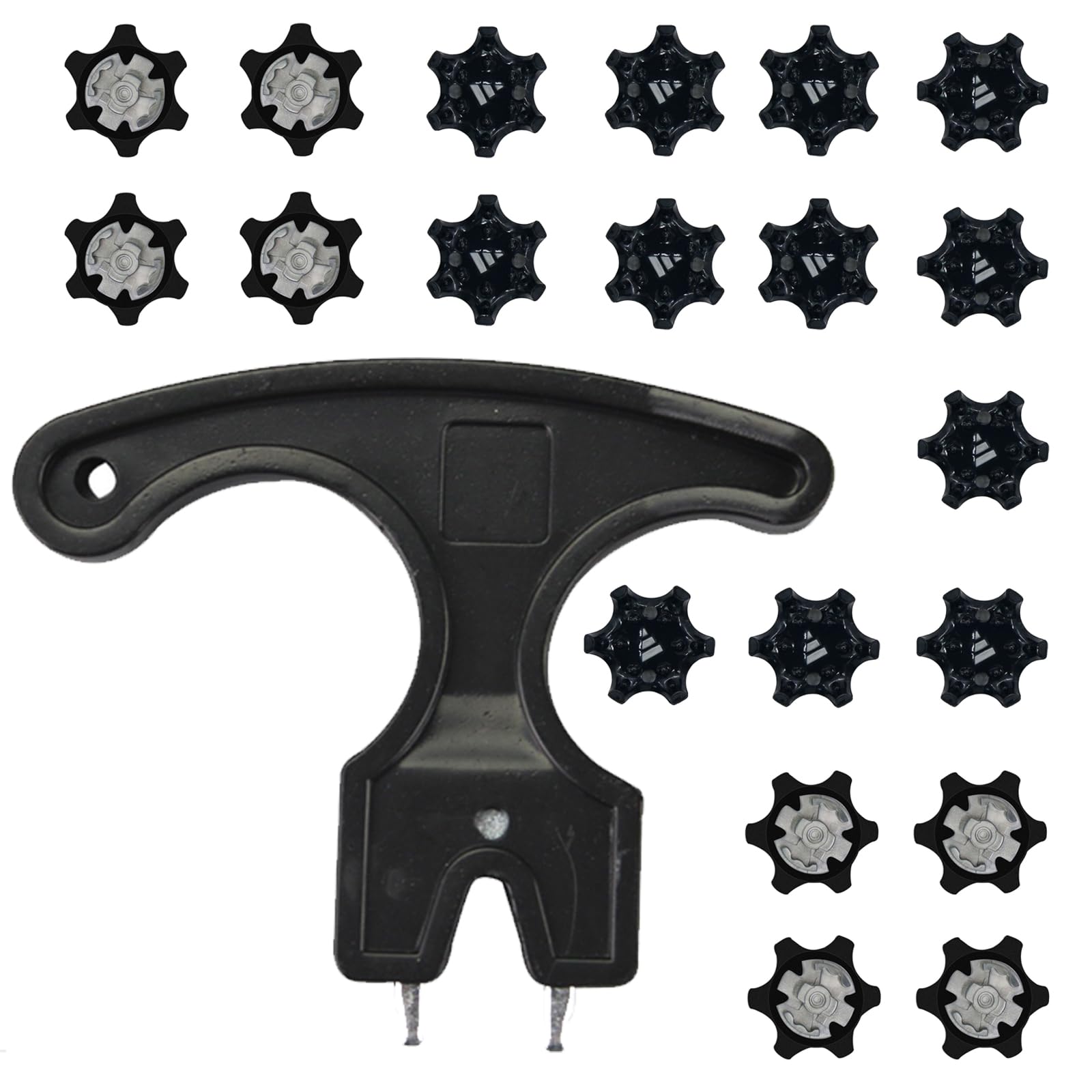 NIYATAGolf Spikes Set With Wrench - 20PCS Shoe Studs, Easy Installation Anti-Skid Cleats for Footjoy, Adidas, Nike - Cricket Spikes Replacement