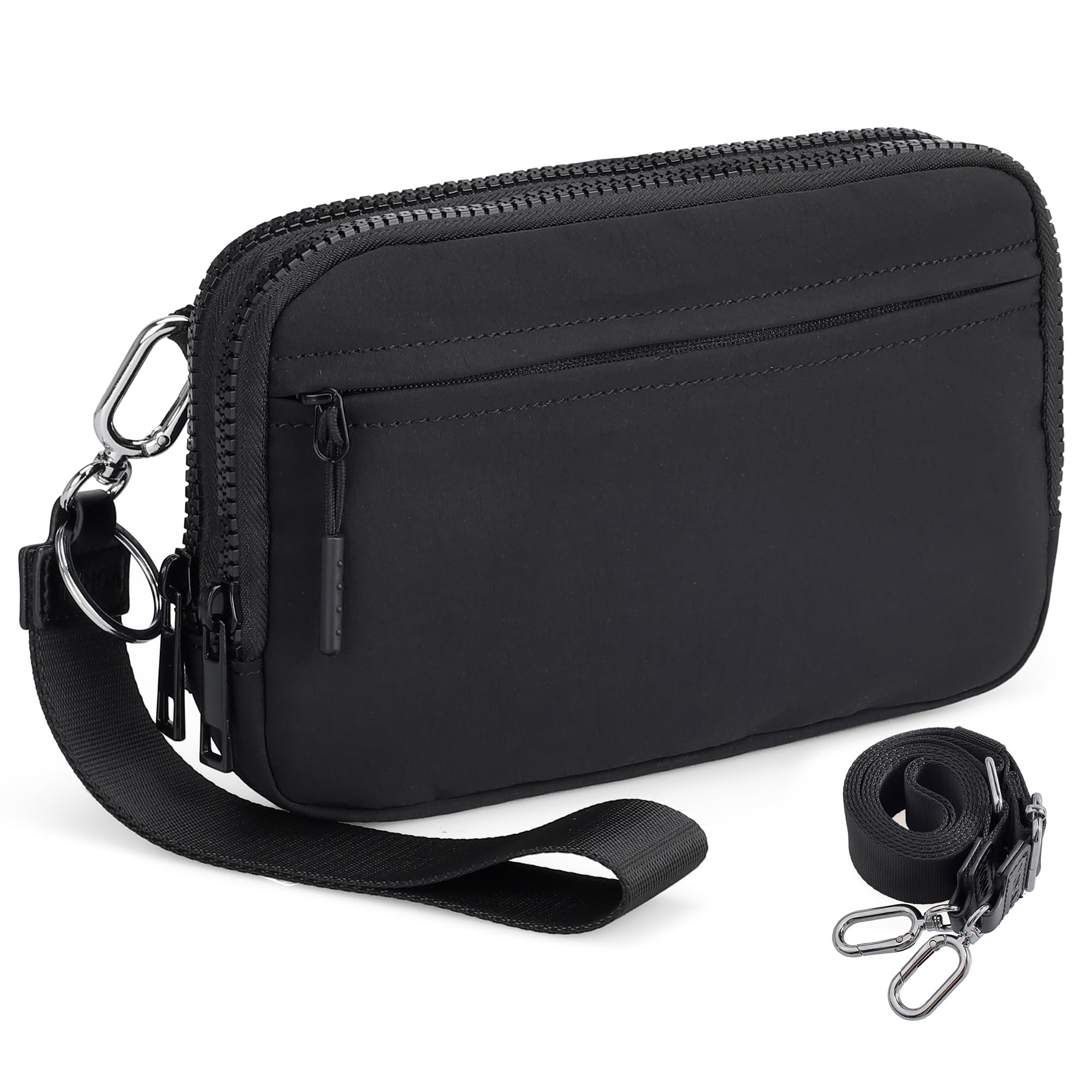 VONAL Wristlet Wallets for Women, RFID Wristlet Purse Built in Wallet, Small Nylon Crossbody Bags, Credit Card Holder