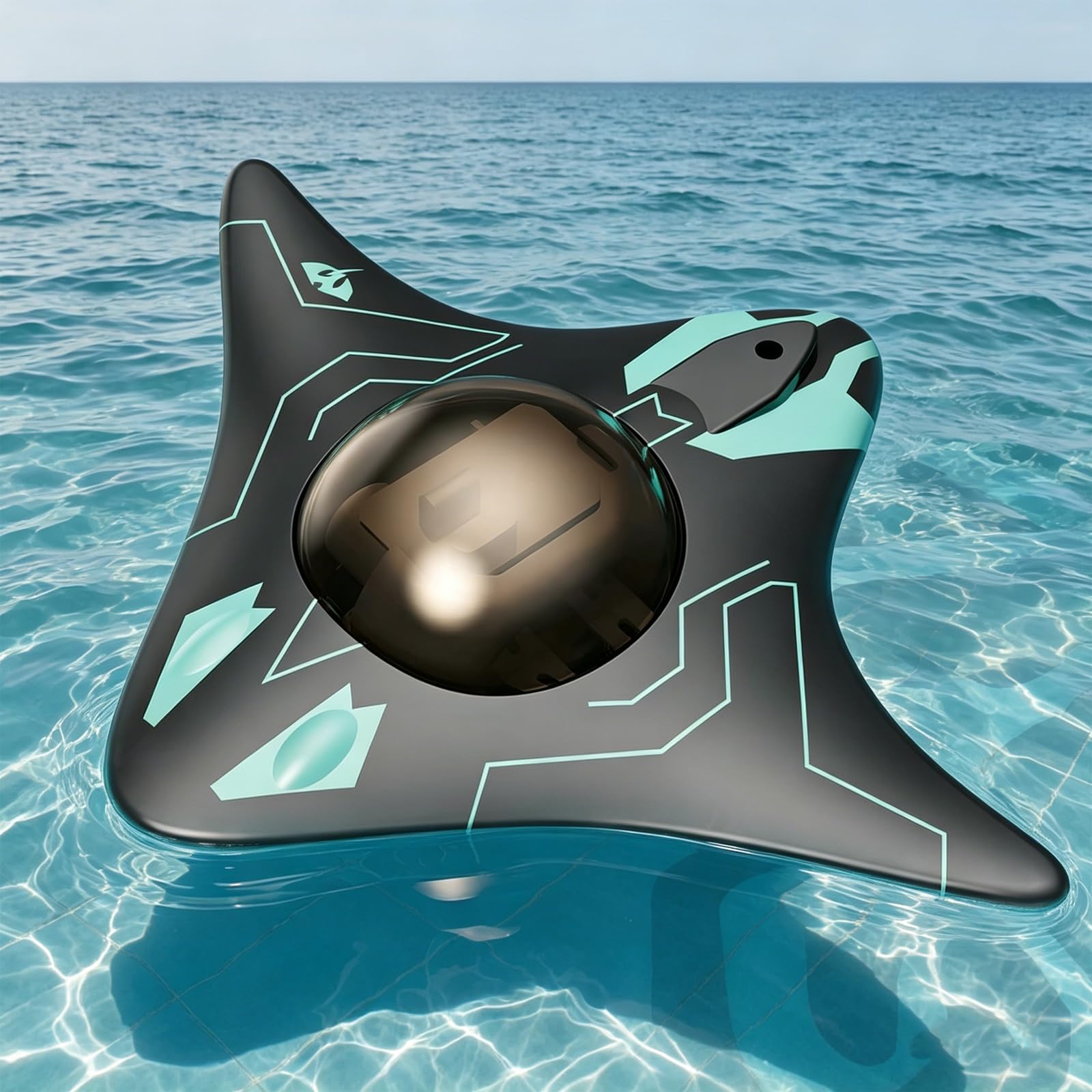 Drone Submarino con Control de Aplicación, Drone Submarino Teledirigido con Cámara HD de 10M y Luces LED, Ángulo de Cámara Ajustable, para Exploración Submarina y Juguetes para Adultos (negro)