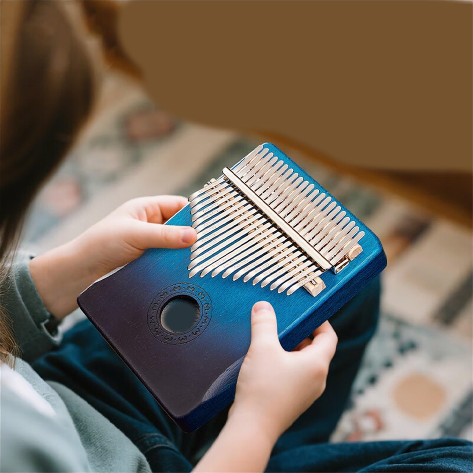 Kalimba Przenośna Kalimba W Tonacji C 21 Klawiszy Lity Mahoń