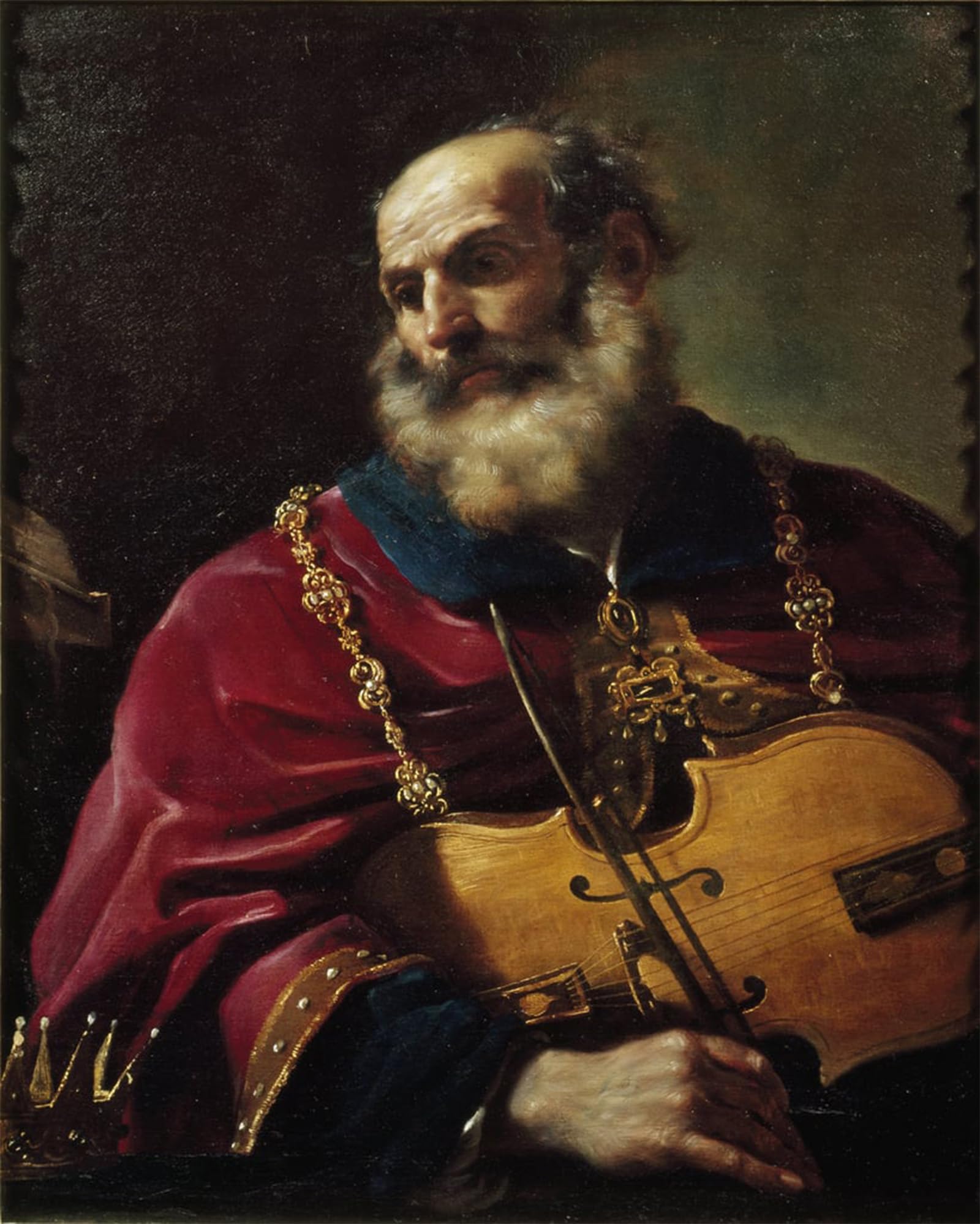 ARTXLXXBN Famous Print Painting Colorful Art Print King David by Guercino Canvas Art Decorations for Home Decor 60x90cm