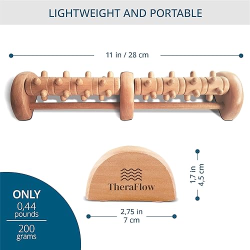 Miniatura 5 de Rodillo Theraflow para acupresión y masajeador de pies y de talones (para ambos pies), herramienta de reflexología para liberación miofascial e