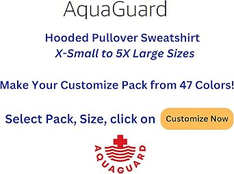 AquaGuard Mens Fleece Hooded Pullover Sweatshirt with Pockets, 2|4|6 Create Your Custom Multipack SET of 4 Multicolor