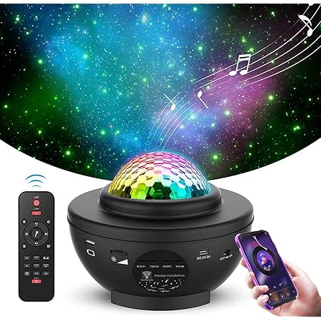 Amazon Rixow 星空プロジェクターライト ベッドサイドランプ 投影ランプ プラネタリウム 宇宙ライト ロマンチック雰囲気作り 寝室 子供 Led灯 輝度 音量調整可 Bluetoothスピーカー Usbに対応 クリスマス ハロウィン パーテイー飾り プレゼント 誕生日ギフト 日本語説明