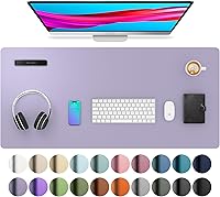 Vista 236 de Aothia Protector de escritorio de cuero, alfombrilla para ratón, alfombrilla de escritorio de oficina, secante de escritorio de cuero PU