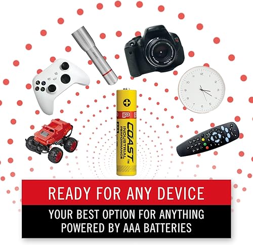 Miniatura 3 de Coast Paquete de 4 pilas alcalinas AAA de rendimiento industrial, alto rendimiento